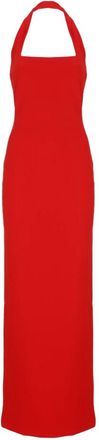Solace London Rode Jurk met Rechte Halslijn - Dames - Maxi kleedjes - Rood - M - Kleedjes