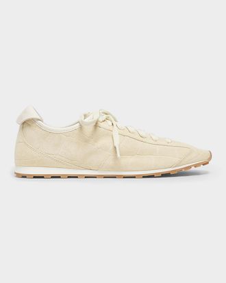 Jacquemus Les Tennis Croc-Embossed Suede Sneakers