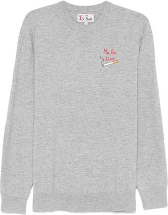 MC2 Saint Barth Heron Light Embry Sweater - Heren - Ronde hals truien - Grijs - S - Wol - Truien & Vesten