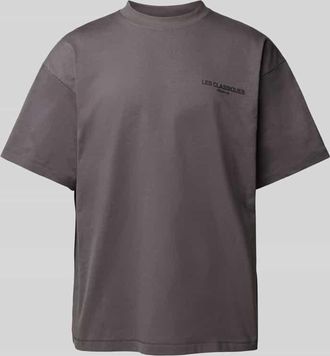 Only & Sons T-Shirt mit Label-Print in Dunkelgrau, Gr&ouml;&szlig;e XXL