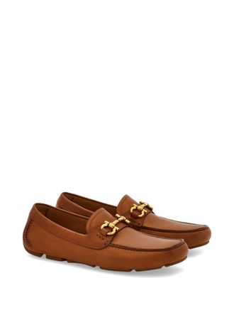 Ferragamo Gold-Tone Hardware Loafer - Brown
