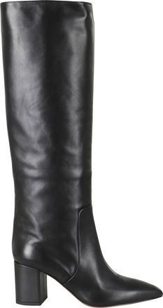 PARIS TEXAS Black Anja 70 Square Heel Leather Boots
