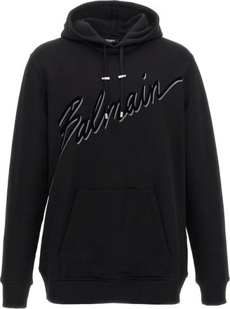 Balmain Hoodies, male, Black, S, Cotton Hoodie