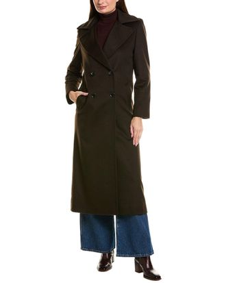 Sofiacashmere Wool & Cashmere-Blend Trench Coat