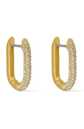 Dean Davidson Juliette Pav&eacute; Hinged Hoop Earrings in White Topaz/Gold at Nordstrom