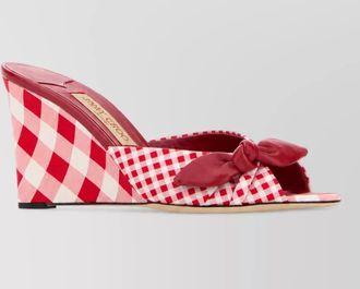 Jimmy Choo London printed fabric wedge mules
