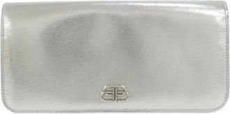 Balenciaga Pre-owned Calf Long Bifold Wallet - Heren - Vintage Accessoires - Grijs - ONE Size - Leer - Vintage