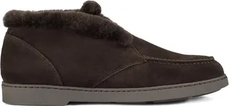 Doucal's shearling-trim suede ankle boots - women - Calf Suede/Sheepskin - 40 - Brown