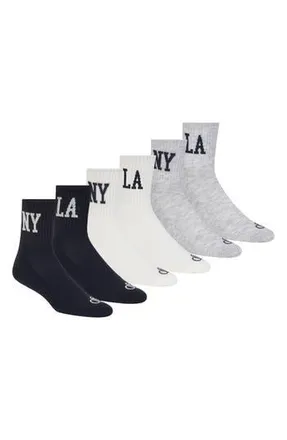Scotch & Soda 6-Pack Assorted Terry Quarter Crew Socks in Navy at Nordstrom Rack