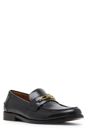 Steve Madden Norton Bit Loafer in Black Leather at Nordstrom, Size 9.5