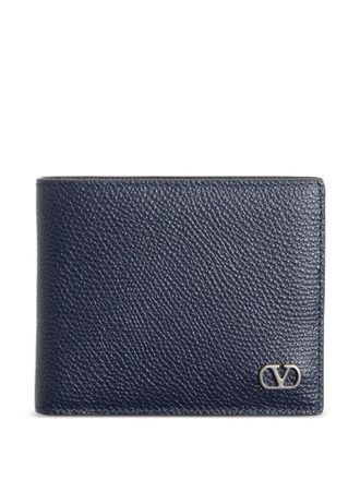 Valentino Garavani VLogo Signature grained wallet - men - Calf Leather - One Size - Blue