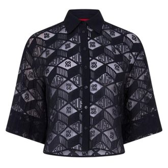 HUGO BOSS Hugo Ephraima-blouse met lange mouwen voor dames (Zwart)