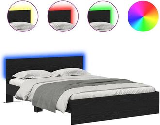 vidaXL Estructura De Cama Con Cabecera Roble Negro 160 X 200 Cm Vidaxl