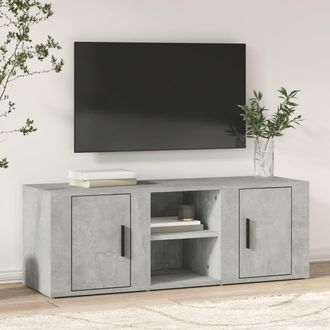 vidaXL Vidaxl - Mueble De Tv Madera Contrachapada Gris Hormig&oacute;n 100x31,5x35 Cm