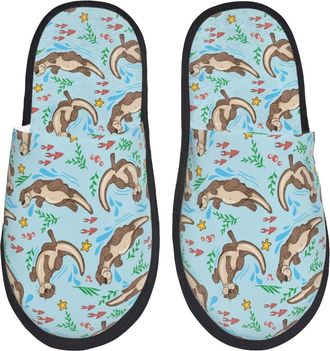 Generic Slippers For Men Cute Animal Print House Slippers For Women Casual Anti-Skid Shoes For Indoor Outdoor, For Indoor Outdoor, Home, Hotel, L