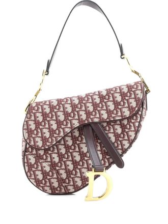 Dior Saddle Handbag Oblique Canvas Medium shoulder bag - Rood