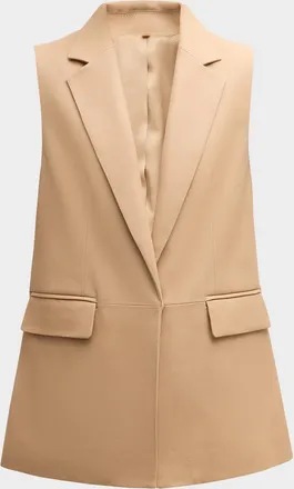 Kobi Halperin Diana Notched-Collar Leather Vest