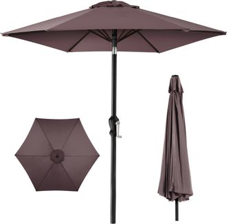 Best Choice Products 10ft Outdoor Steel Market Patio Umbrella w/ Crank, Tilt Push Button, 6 Ribs