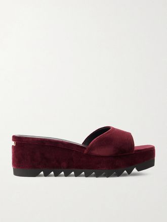 Stella McCartney Sandali In Velluto Con Zeppa Sneakelyse - Bordeaux