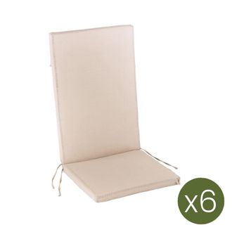 ED&Egrave;N JARD&Iacute; Pack de 6 cojines textilene para sillas de exterior reclinables arena