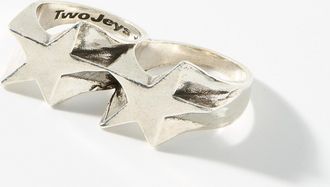 TwoJeys Mens Star logo double ring