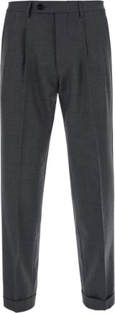 Michael Coal Double-Pleat Broeken - Heren - Nette broeken - Grijs - W33 - Broeken