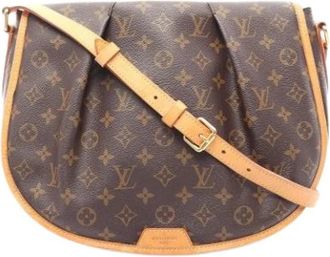 Louis Vuitton Pre-owned Menilmontant MM Schoudertas - Dames - Vintage Schoudertas - Bruin - ONE Size - Leer - Vintage