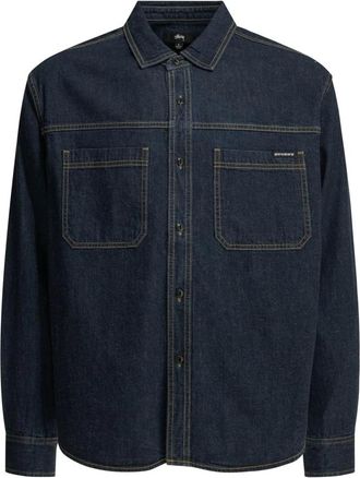 St&uuml;ssy Camicia in Denim da Lavoro - - Shirts - Uomo - Blu - S