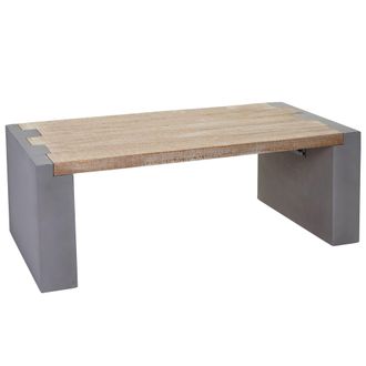 Hhg Tavolino Salotto Quadrato Divano Elegante Hhg 905 Legno Di Pino Massello 46x122x60cm Effetto Calcestruzzo