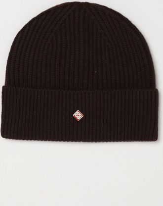 Casablanca Berretto beanie in lana con logo a contrasto e risvolto