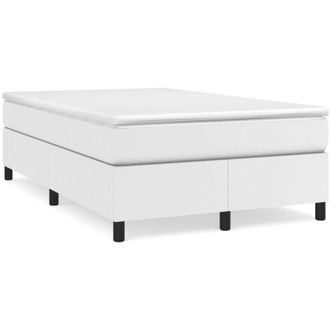 vidaXL Cama Box Spring Con Colch&oacute;n Cuero Sint&eacute;tico Blanco 120x190 Cm Vidaxl