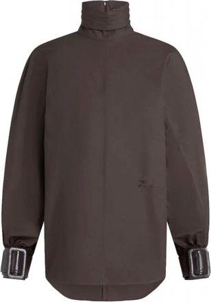 Karl Lagerfeld Blouse met ballonmouwen - Dames - Blouses - Bruin - S - Overhemden