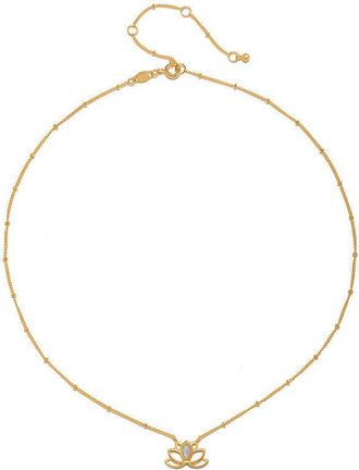 Satya Jewelry Cultivate Intuition Lotus Moonstone Necklace