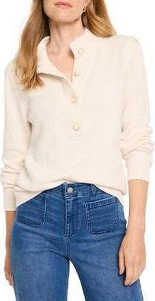 Nic+Zoe Cotton Blend Henley Sweater in Classic Cream at Nordstrom Rack, Size X-Large