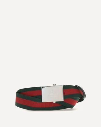 Gucci Web Ribbon Belt with rectangular buckle Male 105