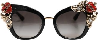 Dolce & Gabbana DG4319F Red Sacred Heart Crystal Butterfly Womens Sunglasses (Pre-Owned)