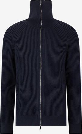 Zanone Gerippter Schurwoll-Cardigan mit Reissverschluss