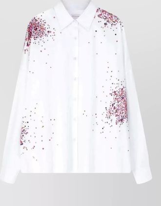 Dries Van Noten casia cotton shirt printed detail