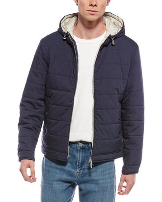 Eleventy Hooded Silk-Blend Jacket