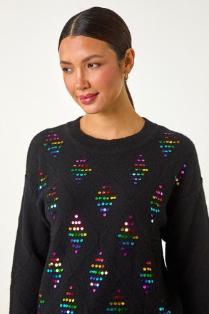 Roman Diamond Sequin Knit Jumper