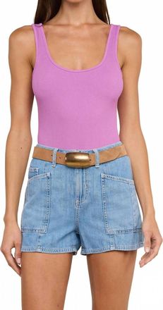 L'agence Womens Nica Scoopneck Bodysuit In Vivid Violet
