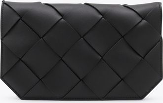 Bottega Veneta Black Leather Diago Pouch