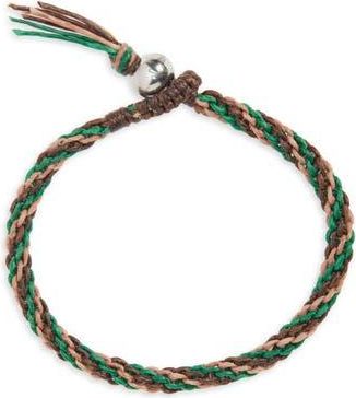 Caputo & Co. Mens Macramé Knotted Stripe Bracelet in Camouflage at Nordstrom Rack