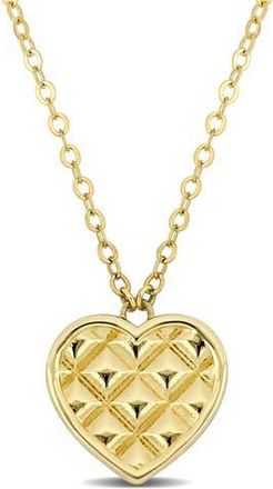Delmar 10K Yellow Gold Textured Heart Pendant Necklace at Nordstrom Rack