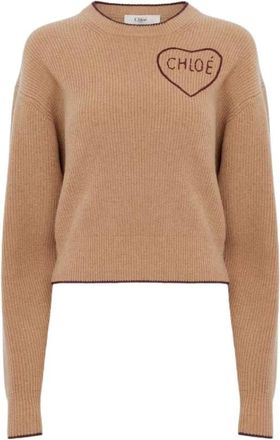Chlo&eacute; Sweater H26 - Dames - Ronde hals truien - Bruin - S - Truien & Vesten