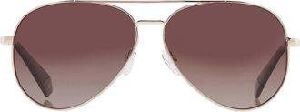 Polaroid Polarized Brown Gradient Pilot Ladies Sunglasses PLD 6069/S/X 0J5G/LA 61