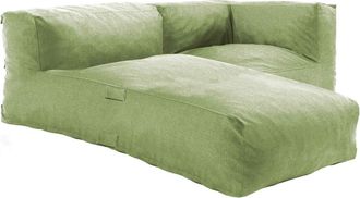Oviala Mueble de jardín modular 1 sillón rinconera y 1 chaise verde cactus