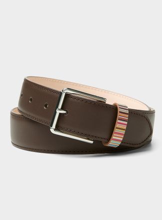Paul Smith Mens Colourful stripe accent leather belt