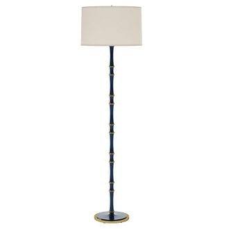 Ballard Designs Iris Floor Lamp - Navy/Brass - Ballard Designs