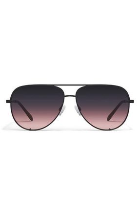 Quay High Key 64mm Oversize Aviator Sunglasses in Black/Black Plum Pink at Nordstrom